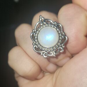 Elegant Silver Moonstone Ring